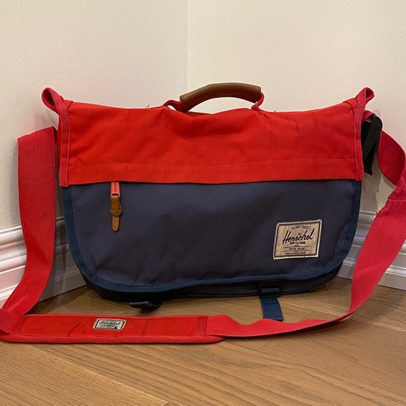 Herschel Supply Company Handbags - Herschel Supply Company Red and Blue Messenger Bag